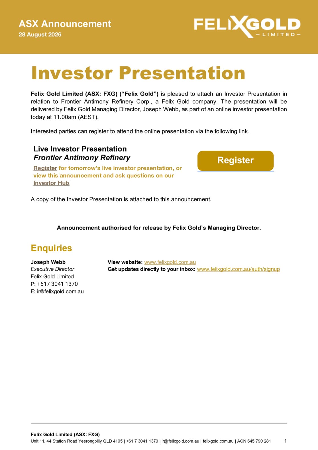 Investor Presentation